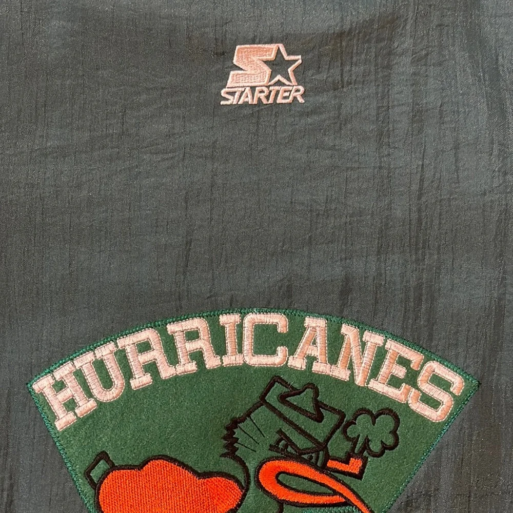 Rare Vintage Starter Miami Hurricanes 1/4 Zip Puffer Jacket - Picture 8 of 9